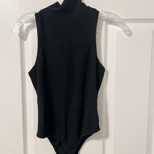 High neck black body suit